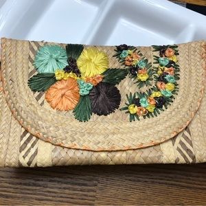 Vintage straw clutch
